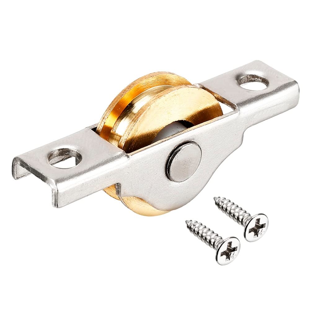Bloque de polea de una sola polea de giratorio, Polea de rueda simple con ranura en U de 22 mm for gabinete de ventana con puerta corrediza