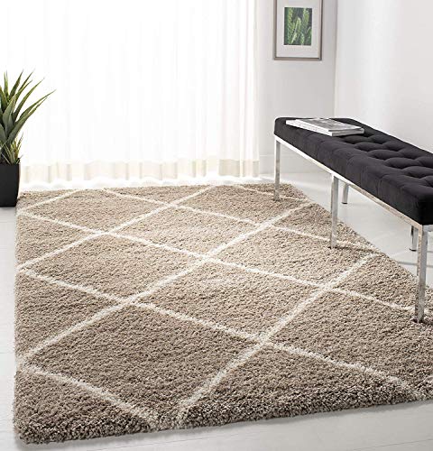 IBRAHIM CARPET Soft Shaggy Rug for Home & Living Room 3X5 FEET Plush & Fluffy Floor Carpet | Anti-Skid & Durable | Modern Design for Bedroom & Office (Solid-Ivory)-image-15