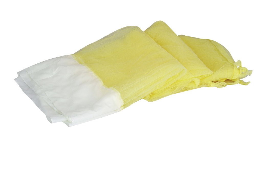 Aarushi Double Bed Mosquito Net with Cotton Border Yellow