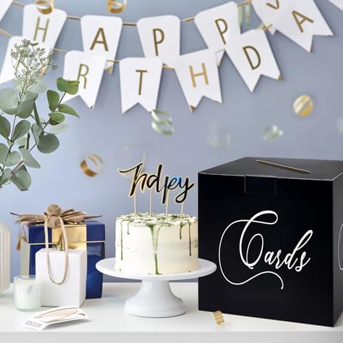 Image of Black and White Card Box Gift Card Box Holder Envelope Box for Wedding Birthday Baby Shower Retirement Party Card Box