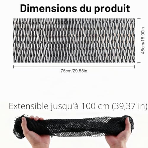 AOOSA Filet de Douche Africain, Éponge Filet Africain à Séchage Rapide-Noir – vue 2