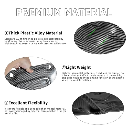 Image of PSLER Rear Skid Plate - Fit for Model 3 2017-2024 Under Engine Guard Cover Skid Plate Cover Heavy Duty Protection