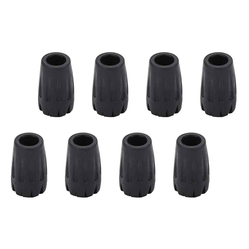 8Pcs Trekking Pole Tips Replacement Protectors, Replacement Rubber Alpenstock Heads Cover and Rubber Feet for Hiking Pole Tips Rubber Tips for Walking Sticks Tips, Foldable Trekking Pole