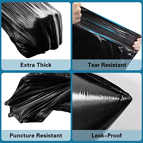 Image of Garbage Bags 13 Gallon Trash Bags 100 Count [Extra Thick][Leak Proof] Tall Kitchen Rubbish Bags Trash Can Liners for Kitchen, Home, Office, School, Hotel, Courtyard, Parties-Black