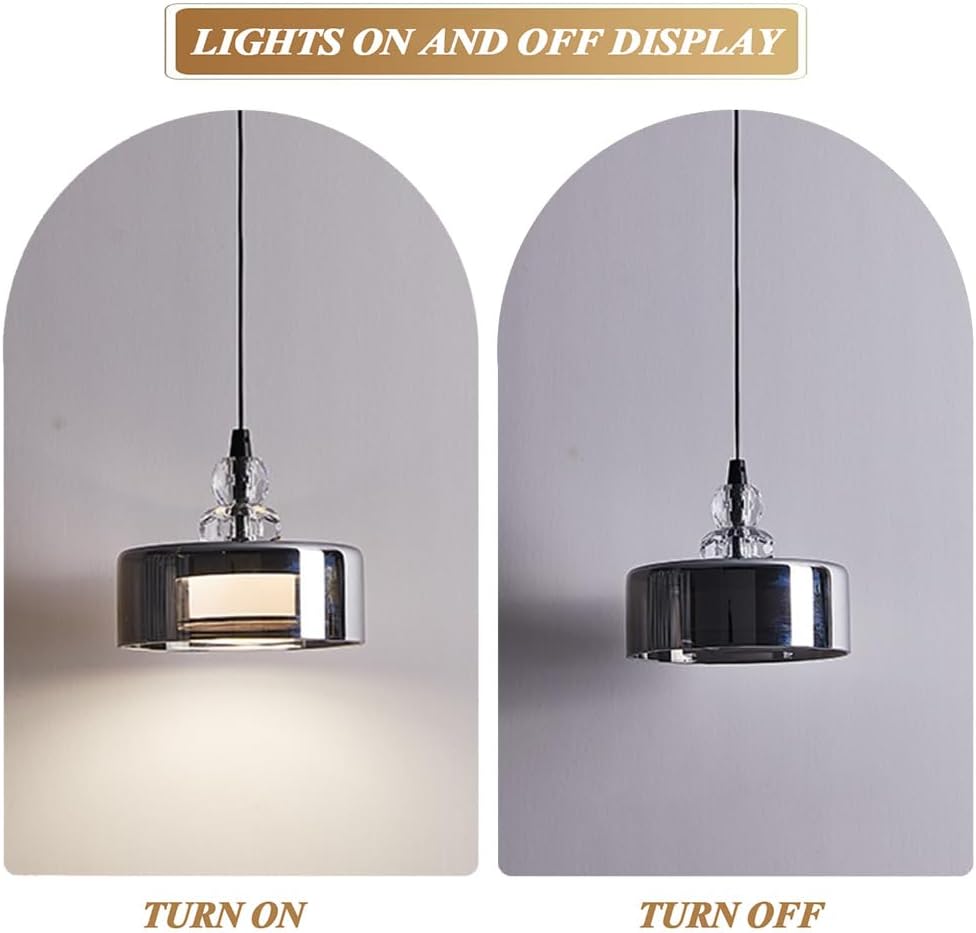 Modern Glass Pendant Lights Kitchen Island, Adjustable Cord Pendant Light Fixtures, Kitchen Pendant Lighting Over Island, Indoor Mini Led Chandelier for Bedroom Bathroom