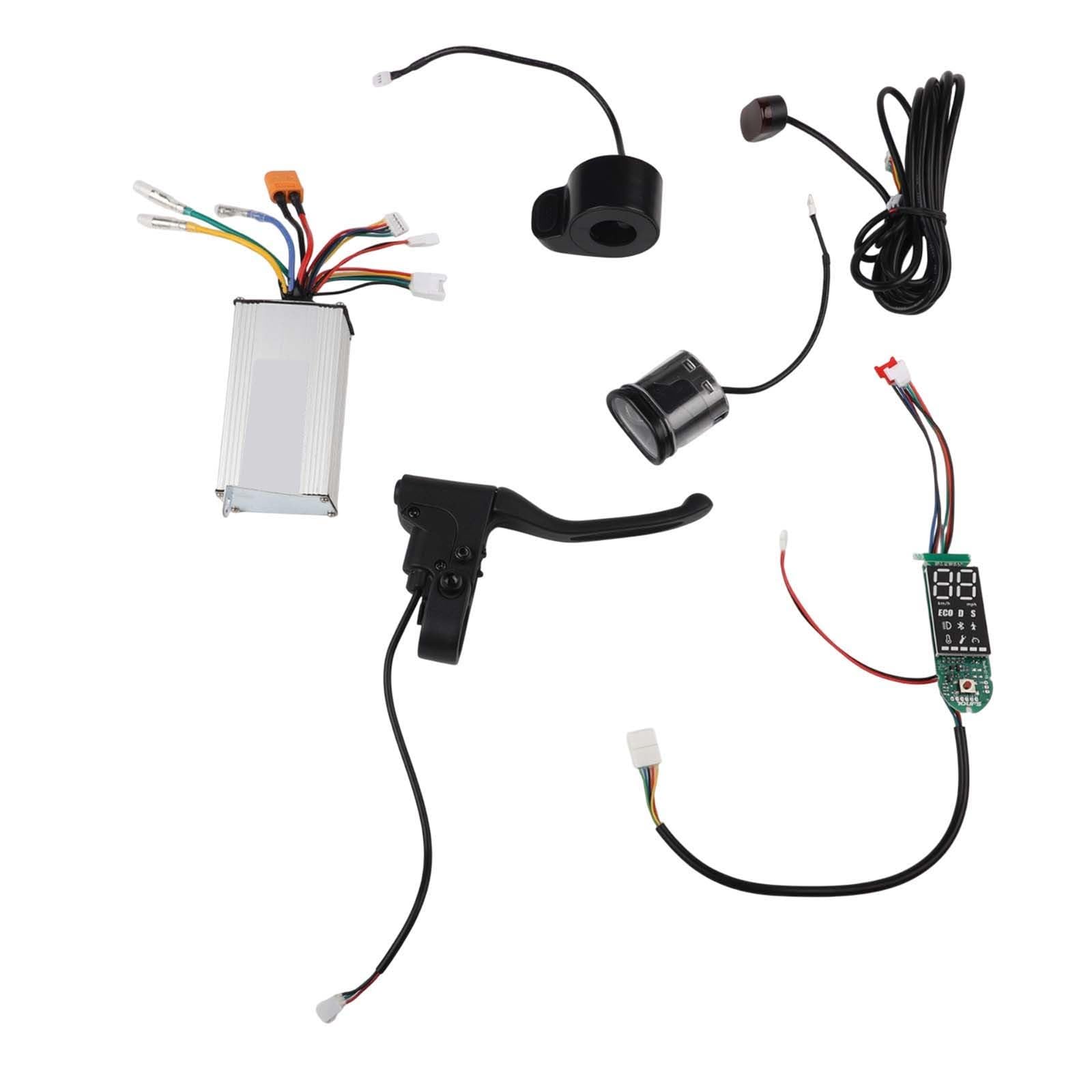 Kit de controlador de scooter eléctrico de 36 V, 500 W, 17 A, con salpicadero, acelerador y luces, compatible con scooters eléctricos de 10 pulgadas