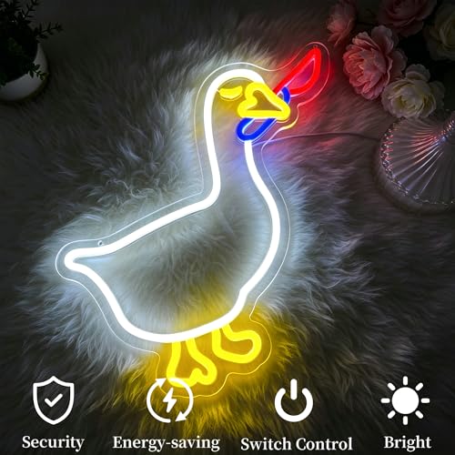 Image of Goose Neon Sign Led Neon Lights Neon Signs for Wall Decor Light Up Sign for Birthday Party Club Gift