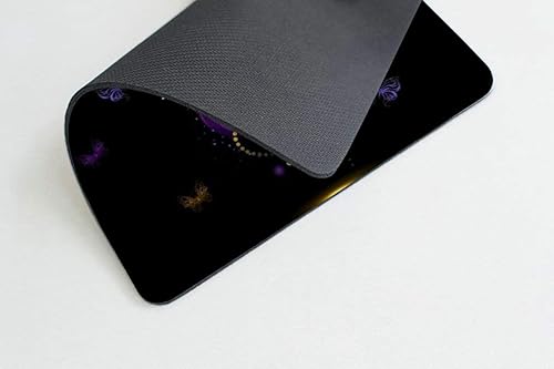 Miniatura 3 de Alfombrilla de ratón de mariposa dorada morada, alfombrilla de mouse personalizada con base de goma antideslizante para computadoras, computadora
