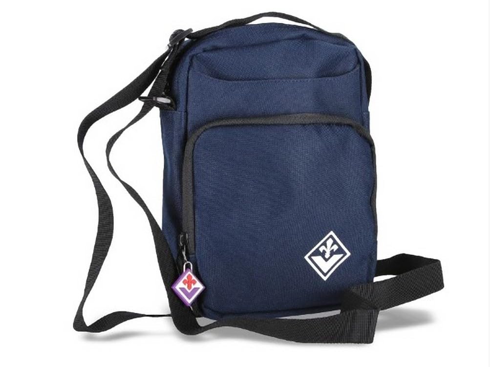 FCP Fiorentina Logo Nuovo Tracolla Borsa borsello Triplo Scomparto Ufficiale Gadget Accessori Ufficiale Viola Logo Nuovo Anni Adulto Bambino Ragazzo Uomo