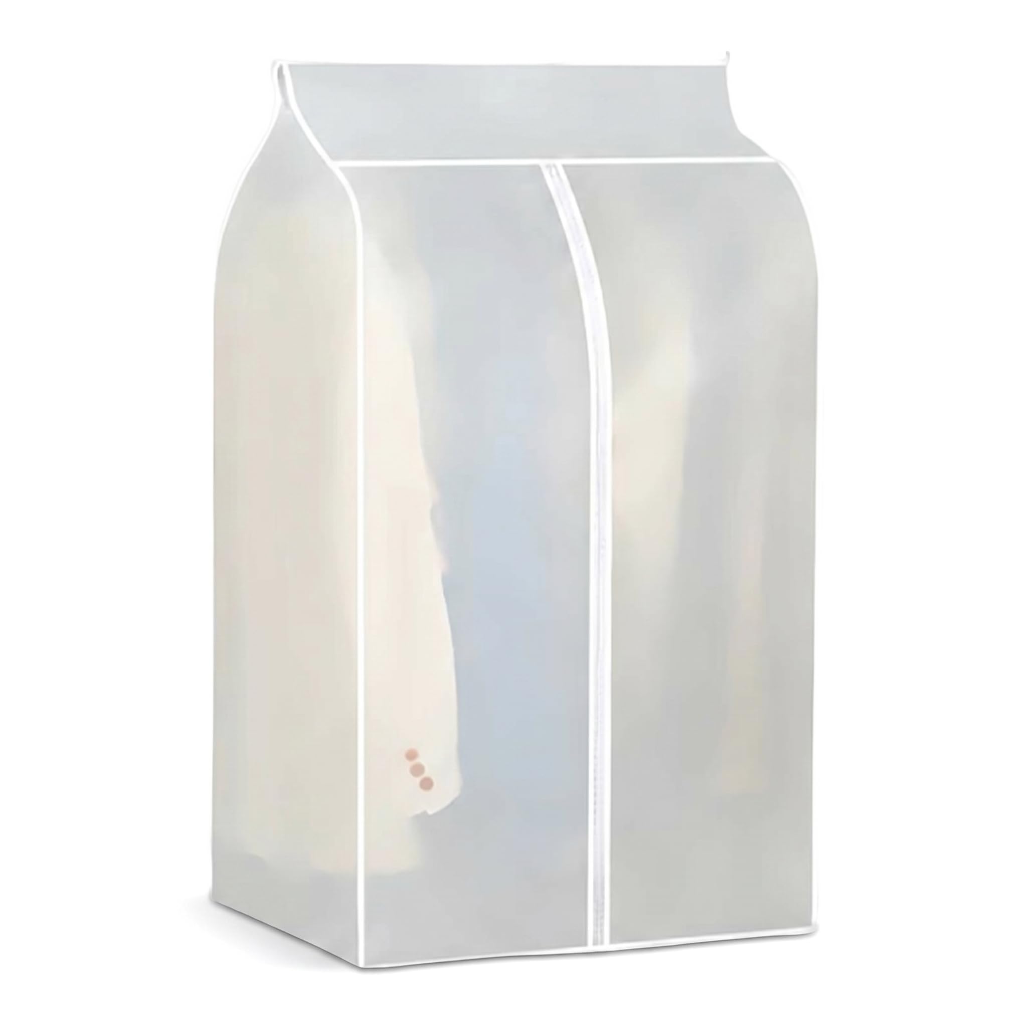 Garment Dust Cover, Thick PEVA Material, Full Zipper Design, Semi-Transparent Frosted, Transparent Wardrobe Hanging Storage Bag for Coats, Suits, Dresses (Size: 120 * 80 * 50)