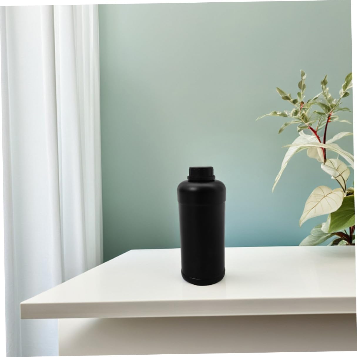 Bottiglie di Plastica 1000ml Nere per Inchiostro e Chimici, 6 Pezzi
