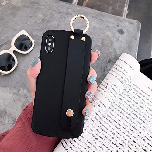 Topwin Adjustable Wrist Strap Compatible with iPhone Xr, Soft Silicone Gel Rubber Handy Belt Loop Kickstand Viewing Stand Feature Wristband for Apple iPhone Xr 6.1'' (Black)