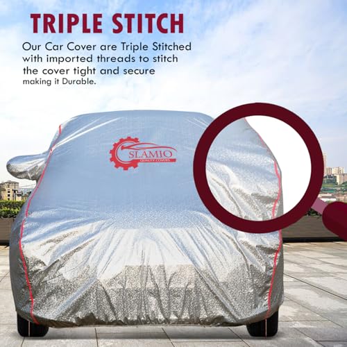 Image of Car Cover for Tata Nexon (2020-2026) | Waterproof, Dustproof, UV Resistant | All-Weather Protection with Mirror Pockets | Custom Fit, Triple Stitch | Metallic Silver