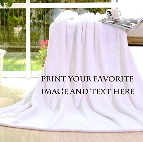 Personalized Customize Throw Blanket Bed Blanket Made Custom From Your Photo Into Soft Fabric Velvet Plush Fleece Keepsake Gift Personalized Your Photo Image Text Picture Printed (Standard 50"X60") #TOP10