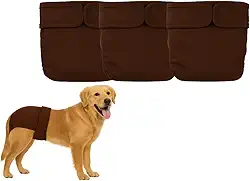 Kit 3 Fraldas Cachorro Fêmea Reutilizáveis Marrom- Materiais Duráveis ​​Solução lavável na máquina para incontinência de animais de estimação e viagens longas Petting Is Caring (M)