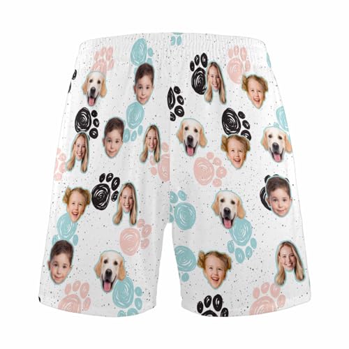 Custom Face Pajama Pants Personalized Pajama Shorts for Men Customized Gifts for Dad Husband Boyfriend Birthday Father's Day