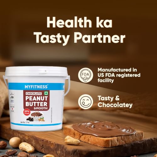 Image of MYFITNESS Peanut Butter Chocolate Flavour, Smooth 2.2kg | 27g Protein | Tasty & Healthy Nut Butter Spread | Vegan | Cholesterol Free & Gluten Free | Zero Trans Fat | Creamy Peanut Butter