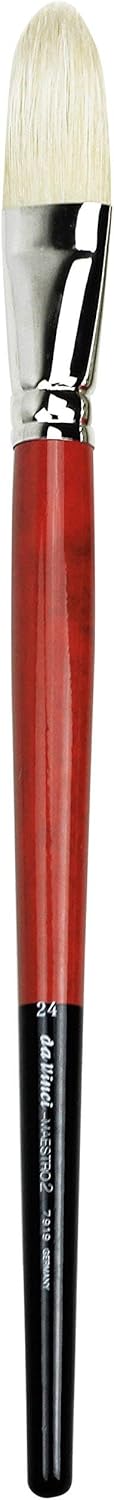 da Vinci Hog Bristle Series 7055 Maestro 2 Artist Paint Brush, Straight Edge Spalter with Red Handle, Size 60