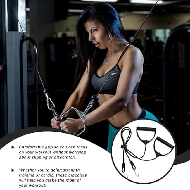 1 Pair Stepper Resistance Bands with Clips, Pedal Resistance Band with Handle, Fitness Pull Rope for Workout Strength Training at Home