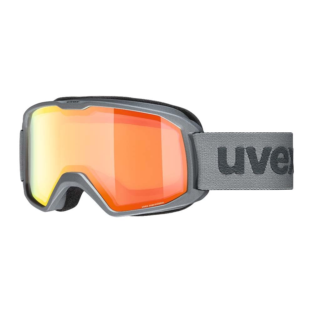 uvex Element FM - Ski Goggle for Men and Women - Extended Field of Vision & Anti-Fog Coating - Optimal Frame Ventilation - Rhino Matt/Orange-Orange - One Size