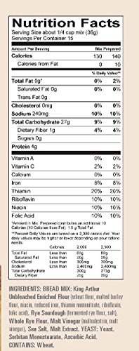 King Arthur Flour Alaskan Sourdough Bread Mix 19.25 OZ (546g), Bread Mix for Bread Machines or Oven Baked Bread.