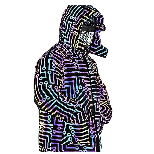 Veste réfléchissante homme BaronHong en coton arc-en-ciel fluorescent