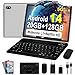 WiFi/WLAN günstig Kaufen-Tablet Android 14 Tablet 10 Zoll Tablet PC mit 5G WiFi 6 Octa-Core | 20GB RAM + 128GB ROM (TF 1TB) | FHD | Doppelkamera | 6000mAh | Bluetooth 5.0, Widevine L1, UJJ Tablet mit Tastatur und Maus, Silver