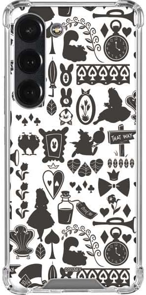 Skinit Clear Phone Case Compatible with Galaxy S23 - Officially Licensed Disney Alice in Wonderland (Animated) Silhouette Pattern Design