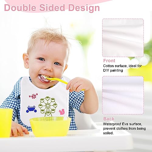 Ailvor 8 Stück Lätzchen zum Bemalen, Baby Party Spiele, Weiß – Ansicht 5