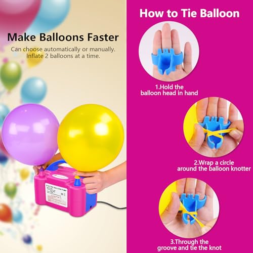 Image of IDAODAN Electric Balloon Pump, Portable Electric Balloon Blower Machine Inflator Air Pump for Party Decorations