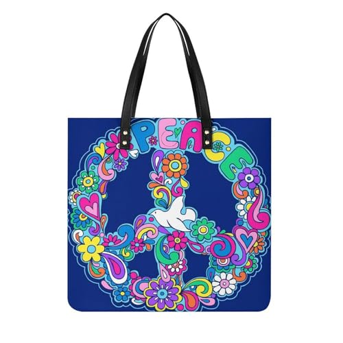 Sac à main shopper Paix Et Amour pour transporter tout votre quotidien