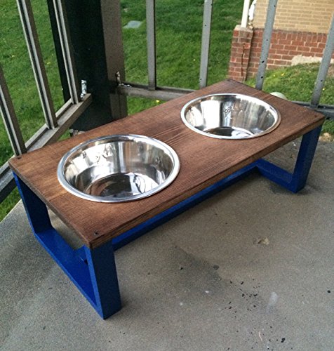 Wood and metal dog bowl stand Clearance