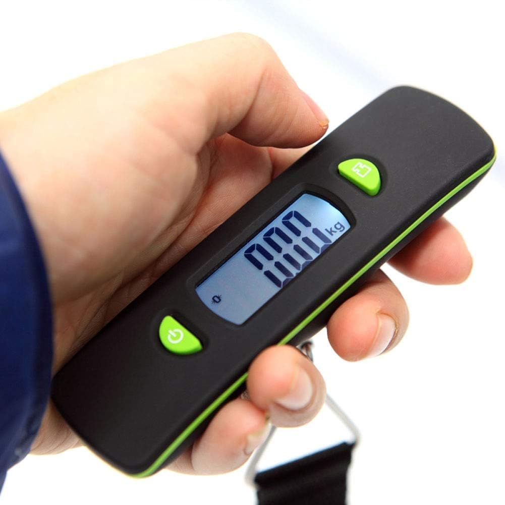 Mini bilancia elettronica portatile da 50 kg/110 libbre for bagagli aeronautici con ricarica USB, bilancia portatile con display retroilluminato Bilance