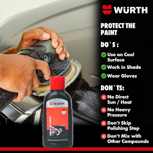 Image of Wuerth Rubbing Polish Diamond Cut Premium - 100ml | Fast-Cut Compound for P1500 Scratches | German Engineered | Low Sling, Non-Sticky | Silicone-Free | For Machine & Hand Use