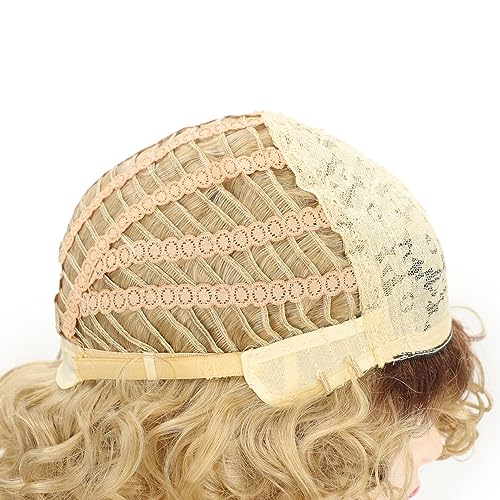Renershow Short Ombre Blonde Curly Wigs For Women Synthetic Wig Natural Looking Hair Replacement Wig #TOP7
