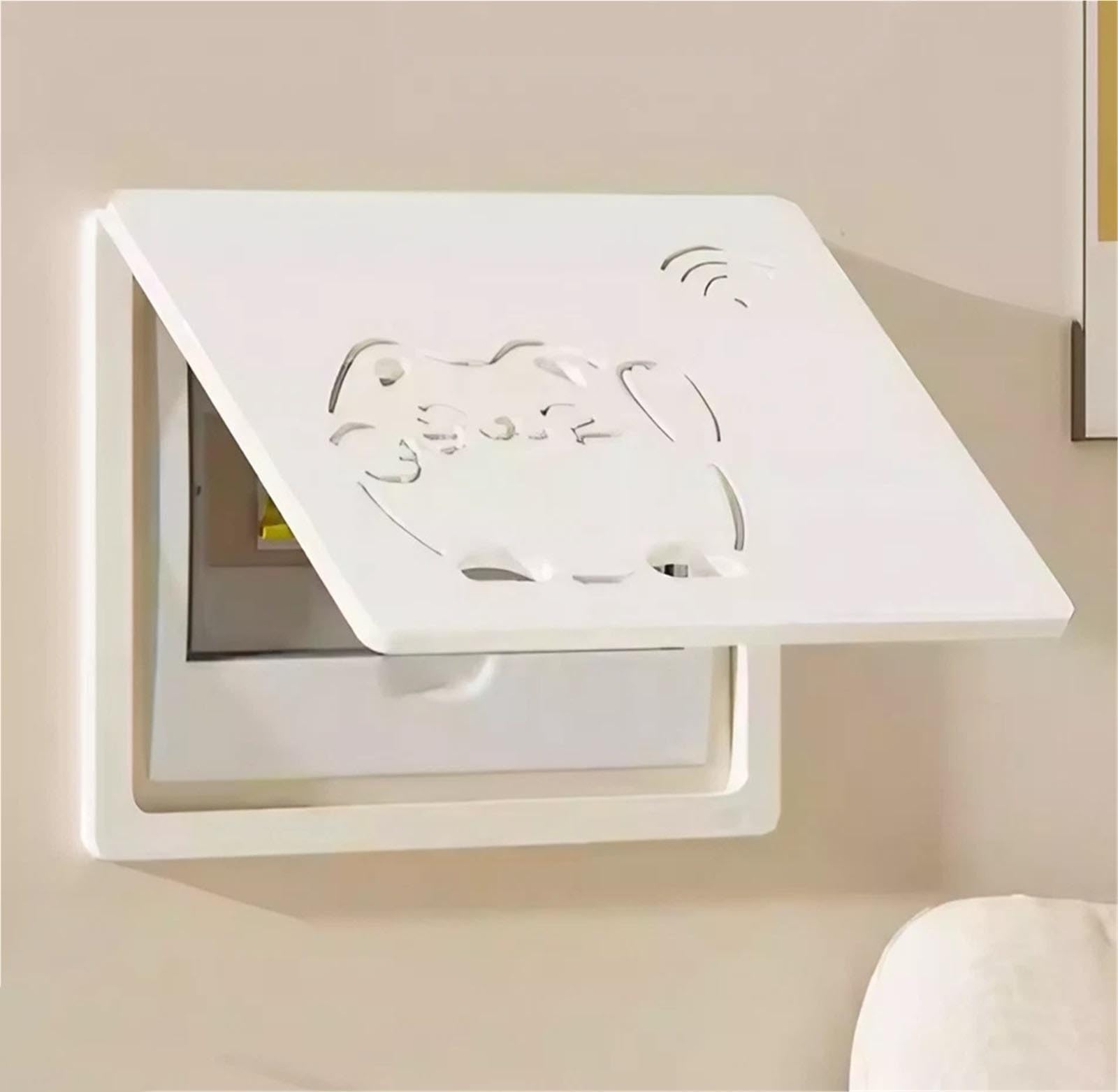 Fuse Box Cover Cabinet with Flip-top Design, Home Decoration Fuse Box Cover, Plastic Electric Meter Box Door Protect Main Power Switch and Decorative Wall(C,35 x 25 CM)