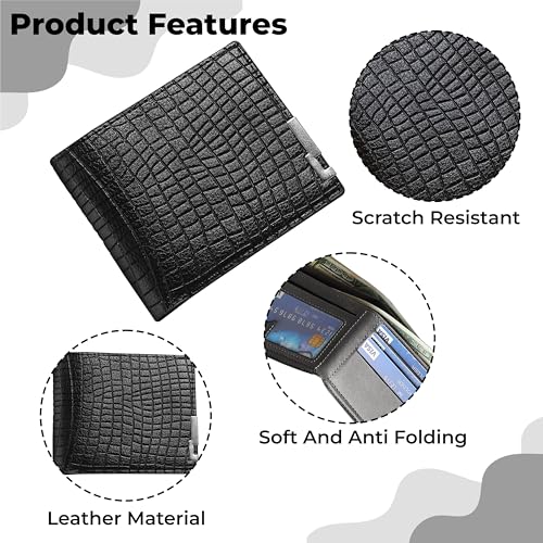 Image of Kraptick Mens Wallets: Slim Wallets for Men with Cardholder and Money Organizer (DMFP396)