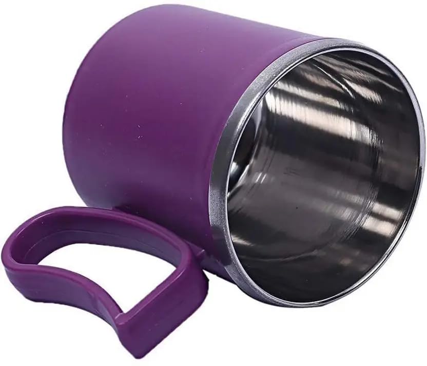 Image of Insulated Coffee Mugs with Lids - Pack of 2 - Inside Stainless Steel & Outside Durable Plastic Material - Multicolor Travel Tea /Coffee Cups
