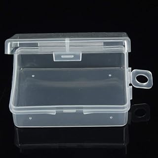 Clear Plastic Beads Storage Container Box with Hinged Lid for Beads, Jewelry, Tools, Craft Supplies, Flossers, Fishing Accessories Clear
