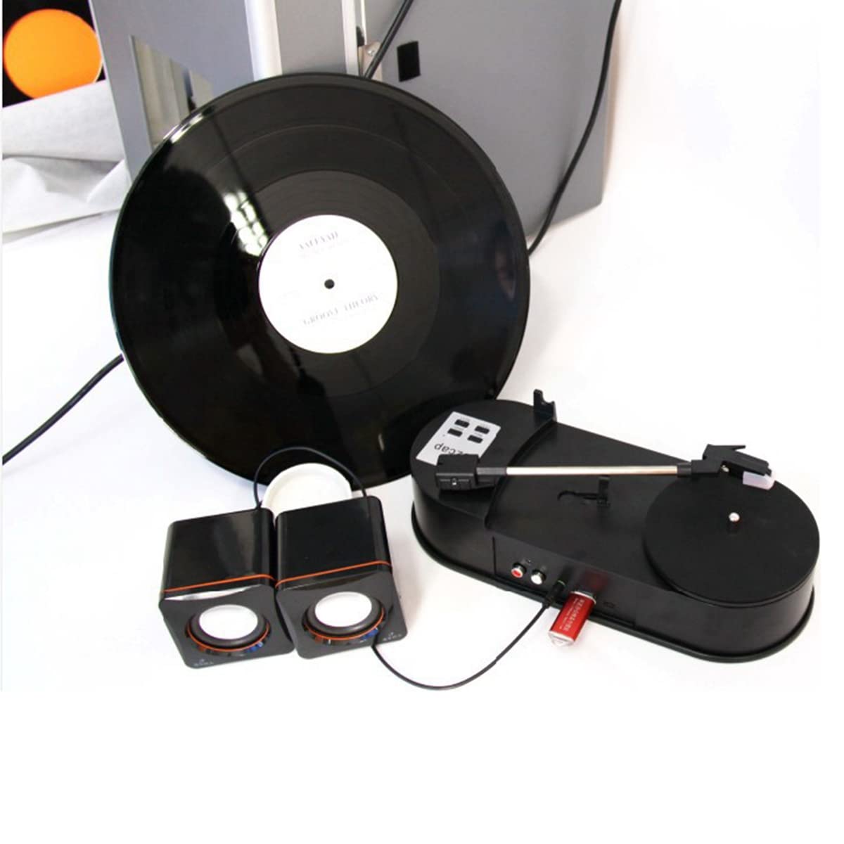 Platine Disque Vinyle 1 lot de mini tourne-disque vinyle gramophone rotation directe U disque MP3 double vitesse 33 mini phonographe