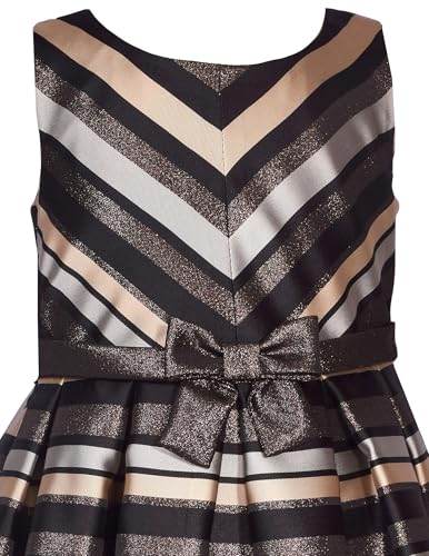 Bonnie Jean Girls 4-16 Metallic Stripe Jacquard Christmas Dress2