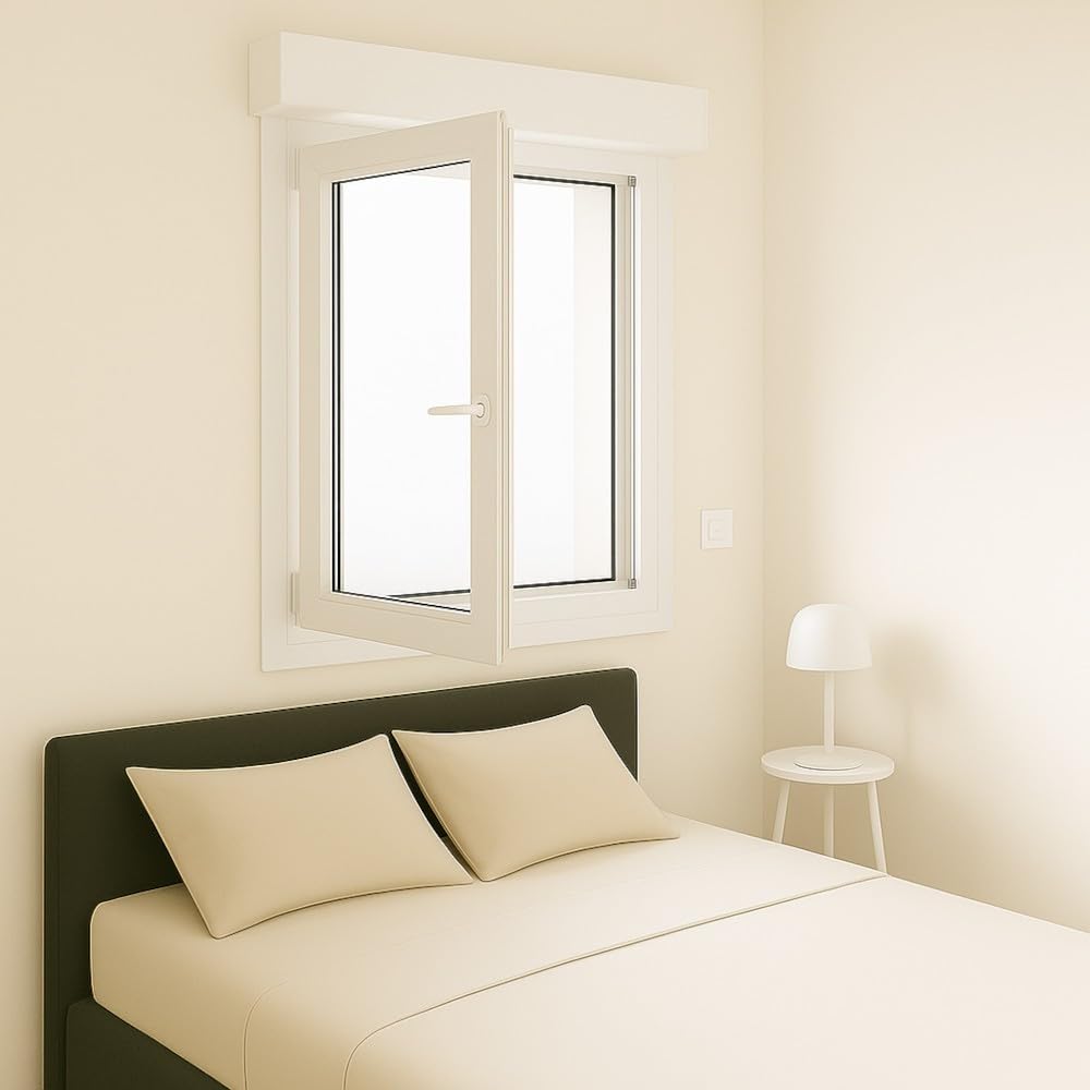 Fenêtre PVC blanc 1 vantail avec volet roulant électrique dimensions tableau H 60 x L 60 cm tirant gauche pour pose en neuf - GEFRADIS - fabrication française