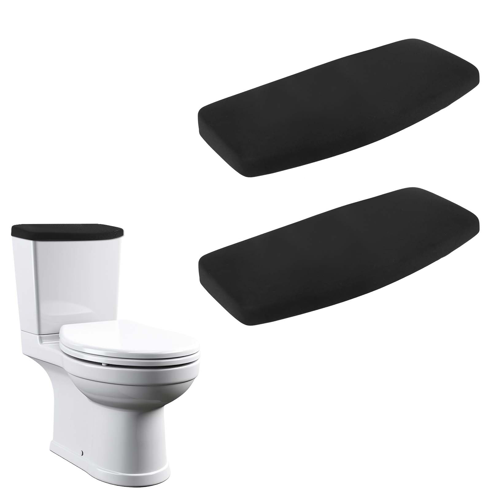 Housses Siège WC TELAIN - 2 Pièces Lavables - Confort Hiver - Pour Toilettes Rectangulaires