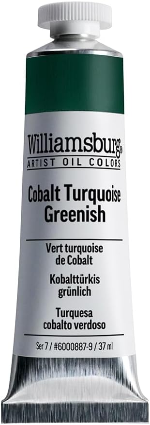 Williamsburg Artist Oil Colors by GOLDEN, Cobalt Turquoise Greenish, 37 ml tube, Professional Oil Paint, Opaque