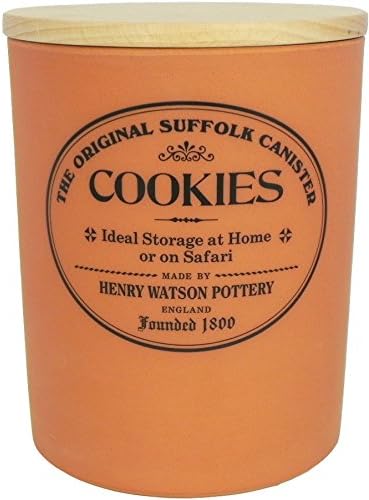 Extra Large Ceramic Cookie Jar with Airtight Beech lid, Made in England