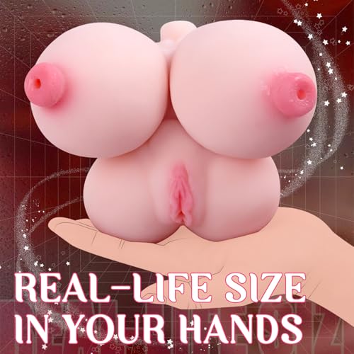 Image of Mini Sex Doll Male Masturbator with 3 Real 3D Channels, Portable Adult Sex Doll with Penetrable Big Nipples, Small Female Torso Love Doll with Realistic Pocket Pussy for Men Masturbation