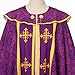 COSDREAMER Unisex Church Catholic Vestments Cape Cloak Priest Celebrant Chasuble Mass Vestments Robe (Purple, Medium)