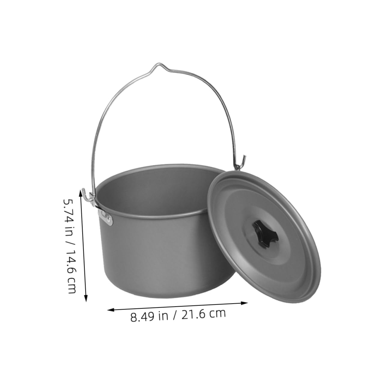 GALPADA Large Group Outdoor Cooking Pot Cast Iron Campfire Pot Heat Exchange Cooking Essentials