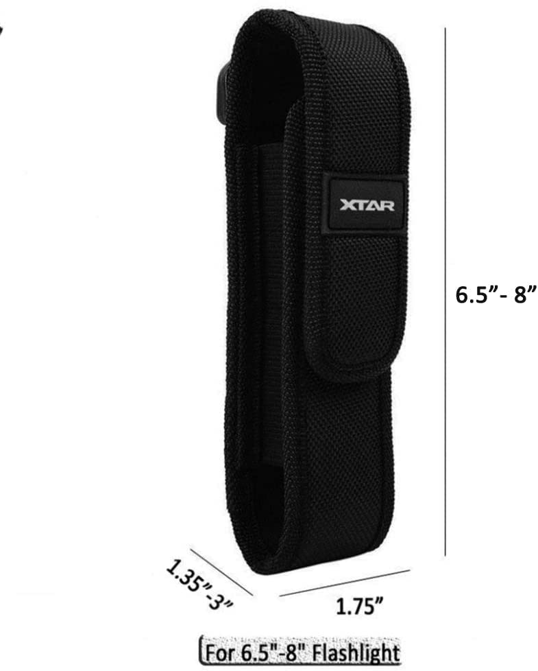 2-Pack Flashlight Battery Pouch Holster Holder for 6.5