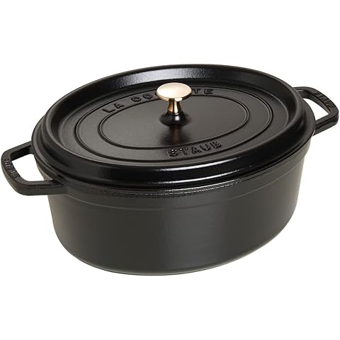STAUB 40509-322-0 Cocotte Oval 33cm Black Cover